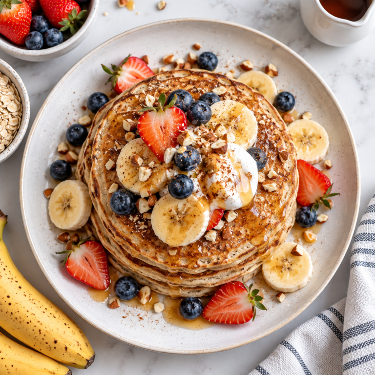 High-Protein Banana Oat Pancakes – Easy Healthy Breakfast High-Protein Banana Oat Pancakes
